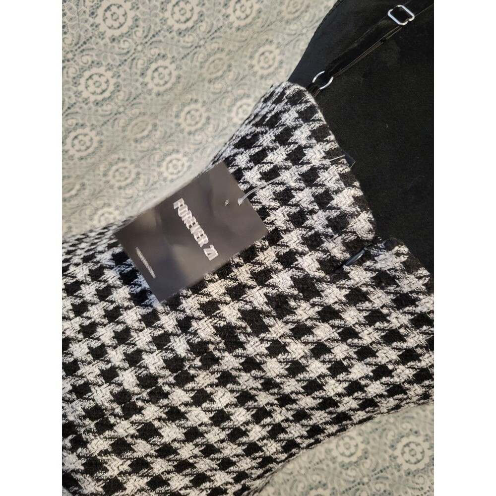 NWT Forever 21 Tweed Houndstooth Mini Dress with Fringe Detail - Picture 8 of 16